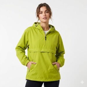 Nils Anorak Pullover Utility Nylon Hooded Jacket Green Size 14